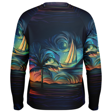 Chokefish™ Long Sleeve Every Day All Weather Trees&Boats Shirt Men's-006